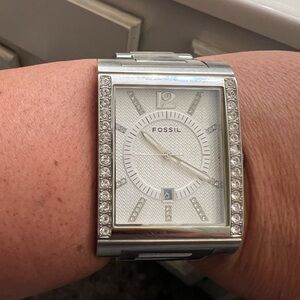 💜💜 Fossil Silver Metal Watch Bracelet